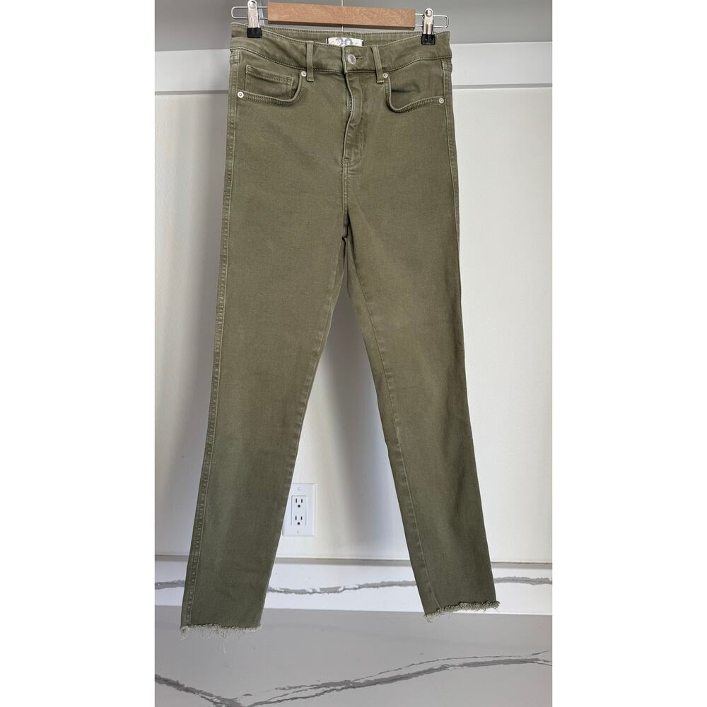 Free People We The Free Fray Hem Skinny Jeans Green Size 29